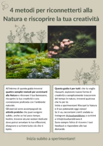 Copertina della guida gratuita PDF "4 metodi per riconnetterti alla Natura e riscoprire la tua creatività"
